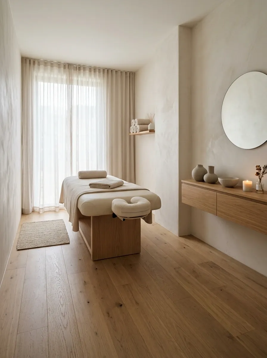 Use a Light Palette to Open Up a Very Small Massage Room