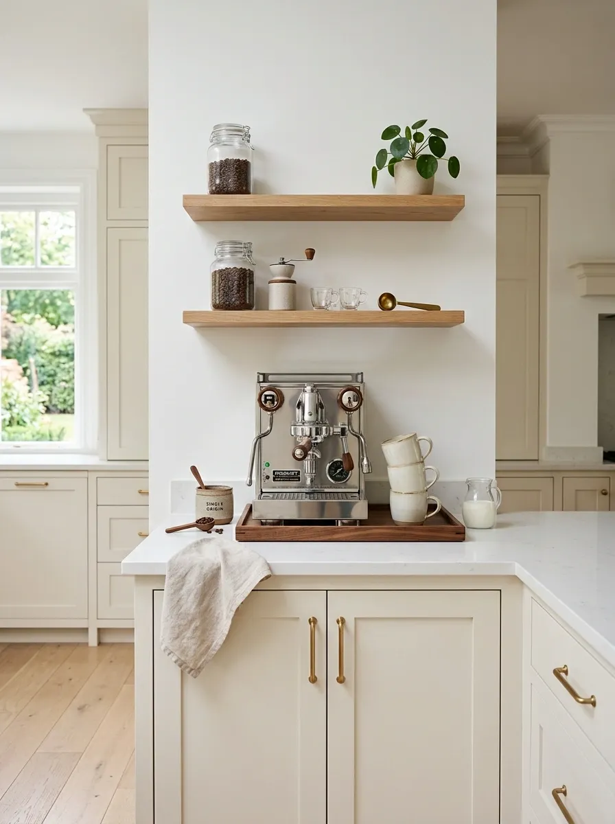Use a Narrow Coffee Station Instead of Random Counter Clutter