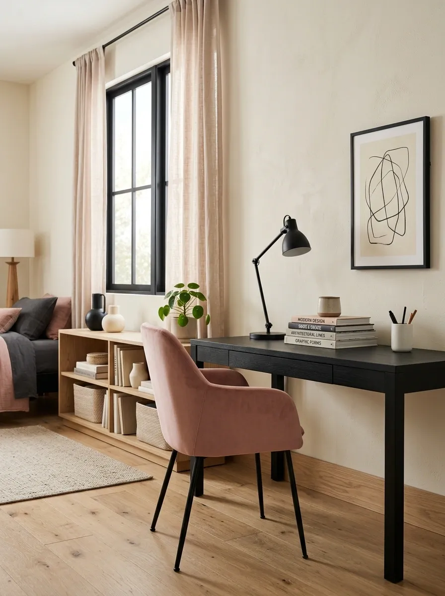 Use a Pink Desk Chair Instead of More Pink on the Walls