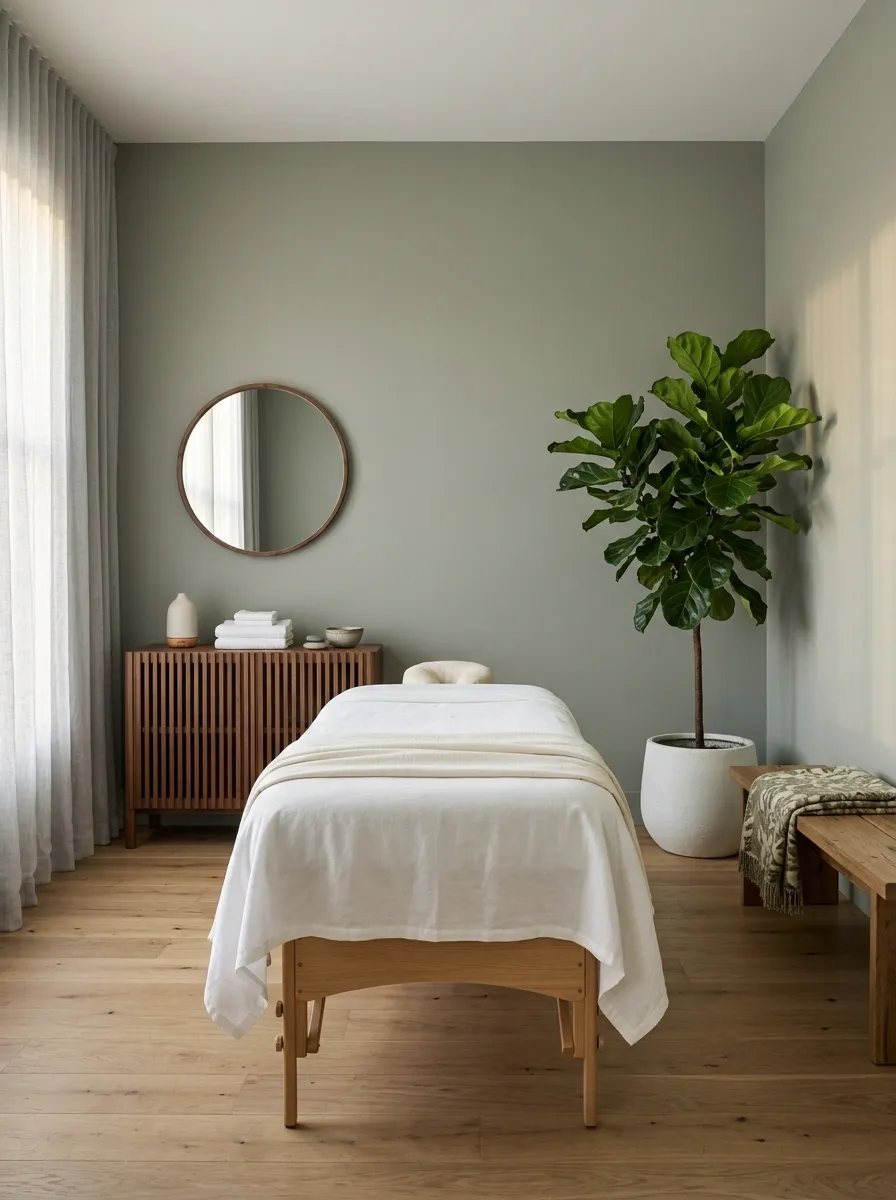 Use a Quiet Botanical Theme Instead of Typical Spa Décor