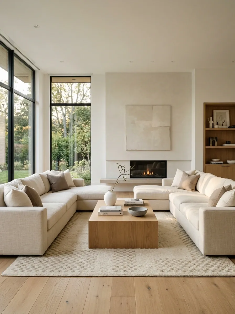 Use a Rectangular Coffee Table for a More Structured Arrangement