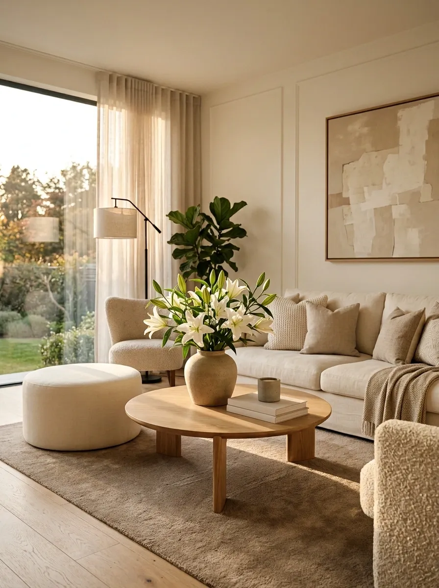 Use a Short Wide Vase for Low Coffee Tables