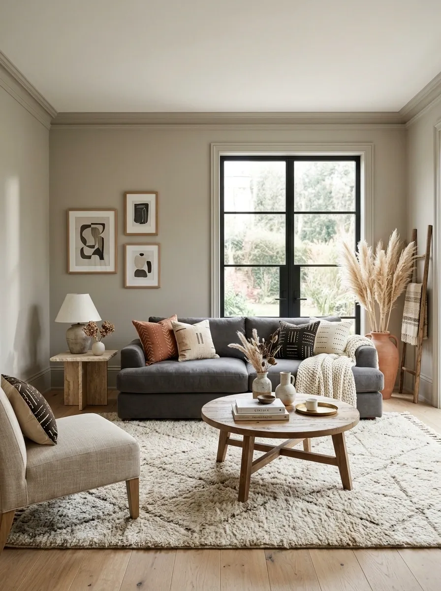 Use a Soft Greige Wall Instead of Stark White