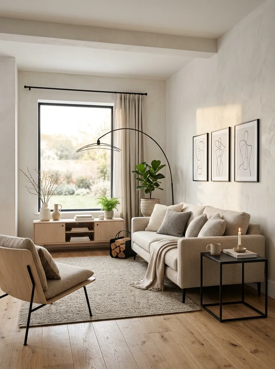 Use Black Accents to Give Pale Rooms Some Definition