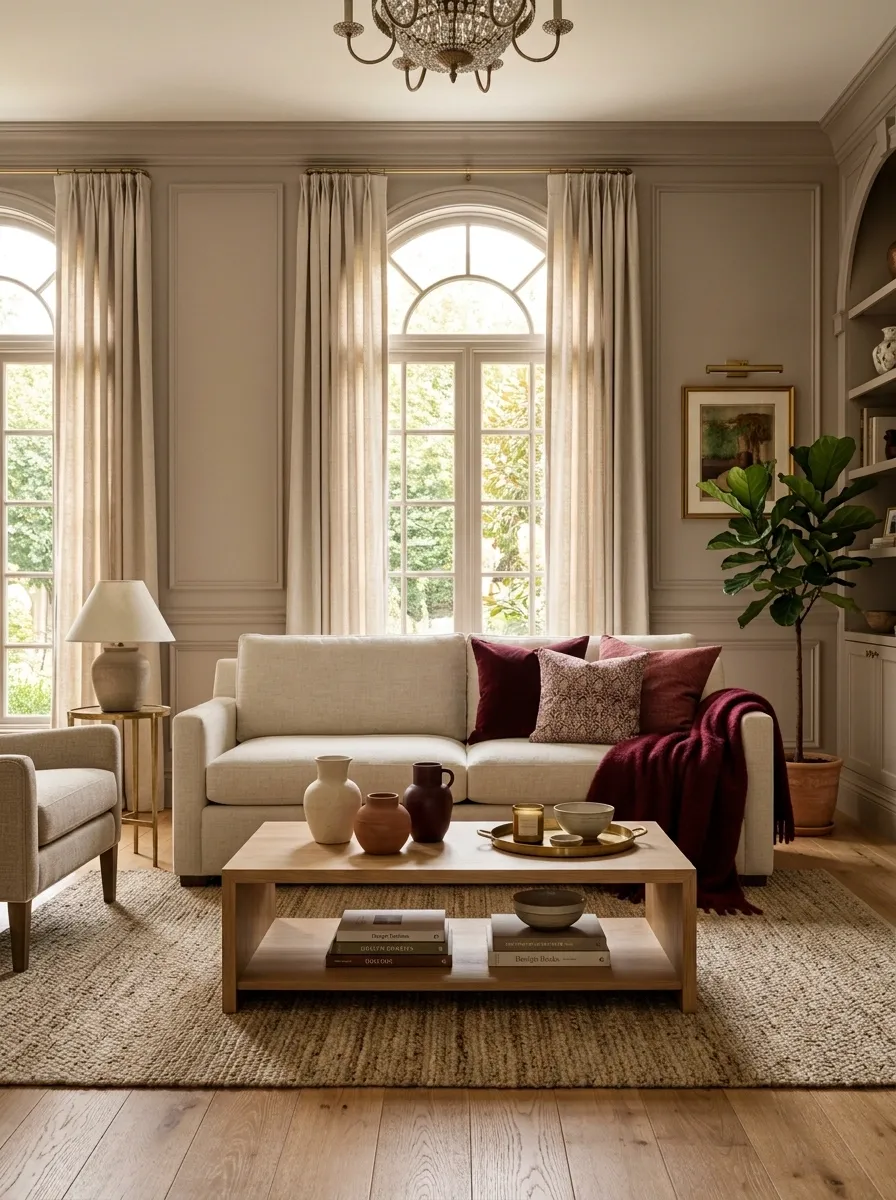 Use Burgundy Throw Pillows to Test the Color First
