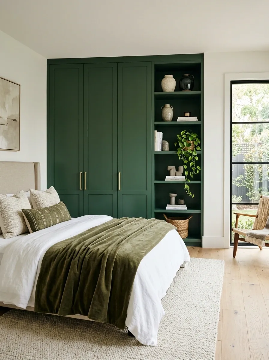 Use Green on Built-Ins for a Custom Look