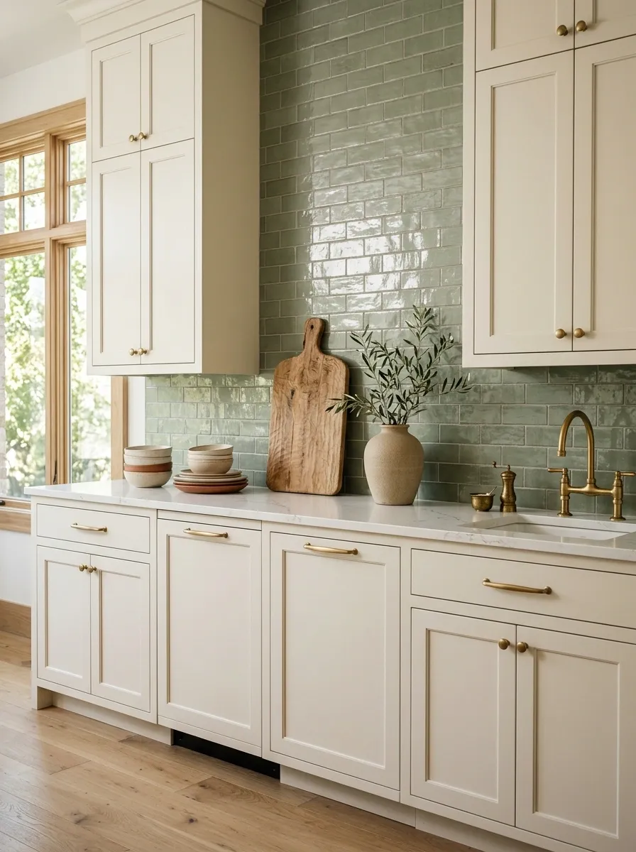Use Green Tile for a Kitchen That Needs More Texture