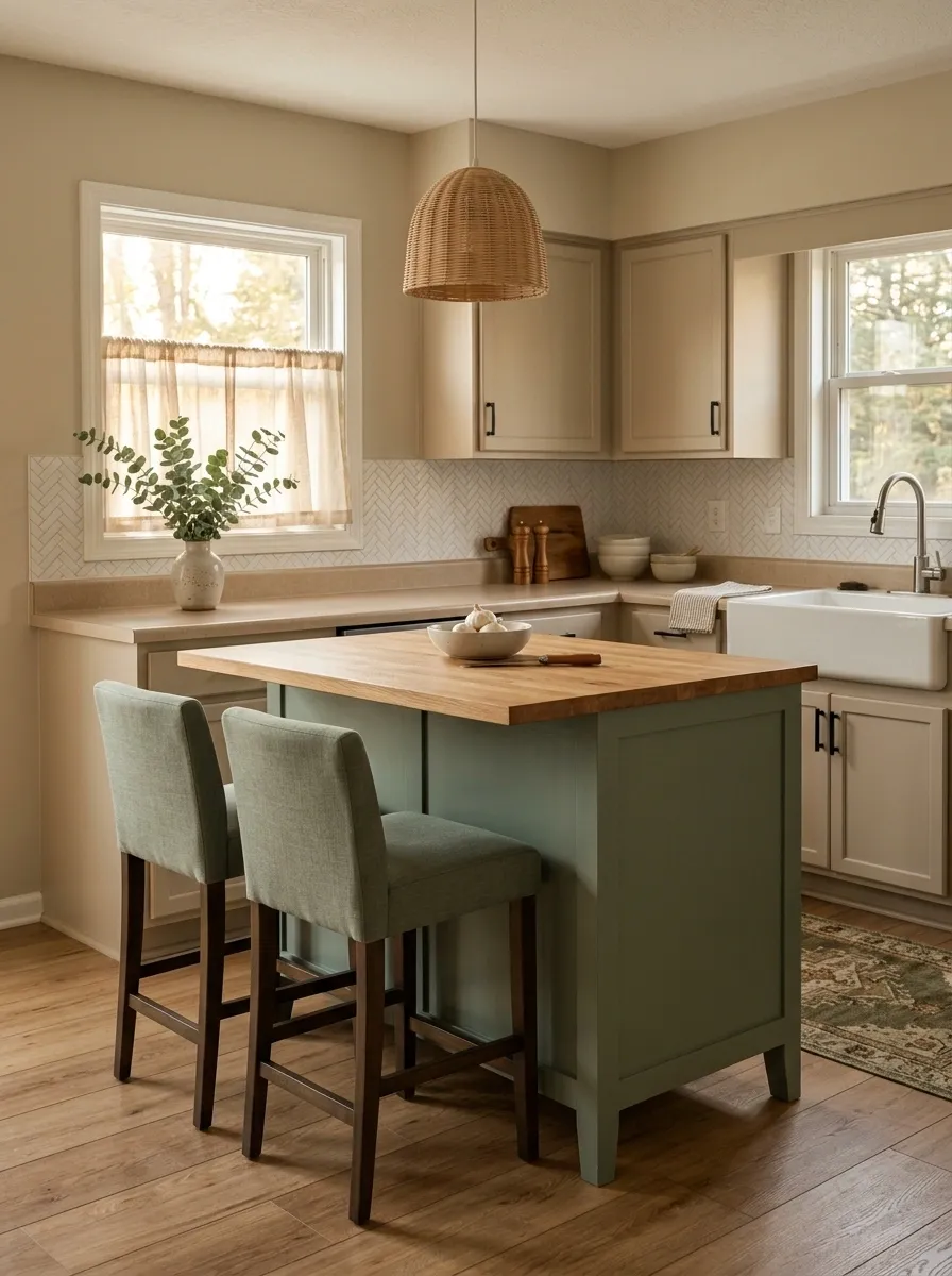 Use Muted Green in a Rental Without Touching the Cabinets