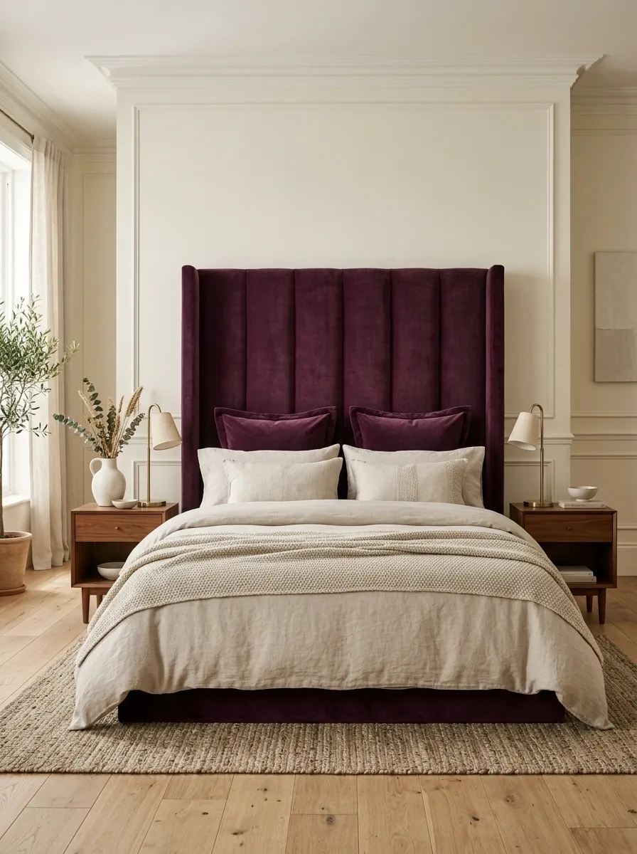 Use Plum on the Headboard Instead of the Walls