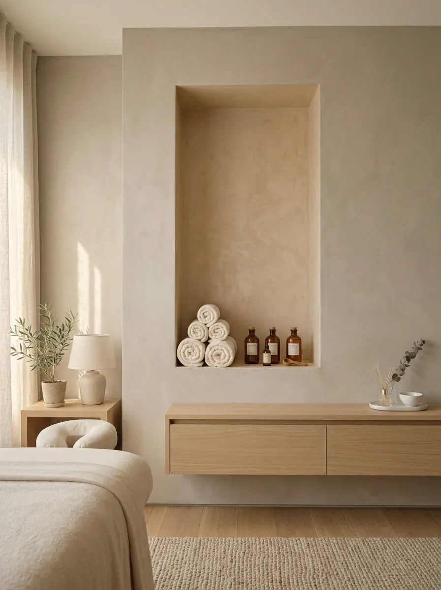 Use Recessed Niches for Small Items Instead of Open Shelves Everywhere