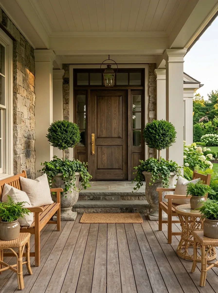 Use Stone or Ceramic Planters for a Heavier Look