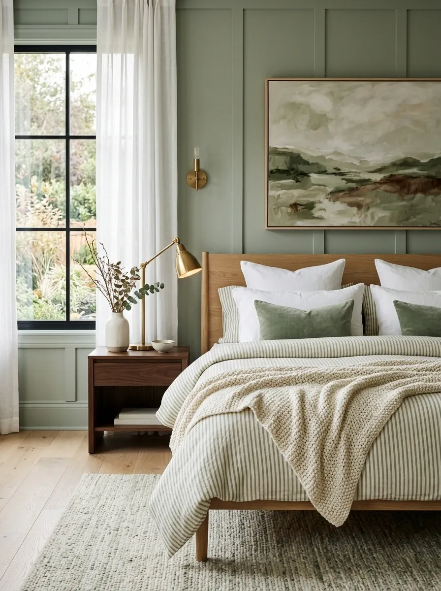 Use Striped Bedding for a More Relaxed, Collected Look