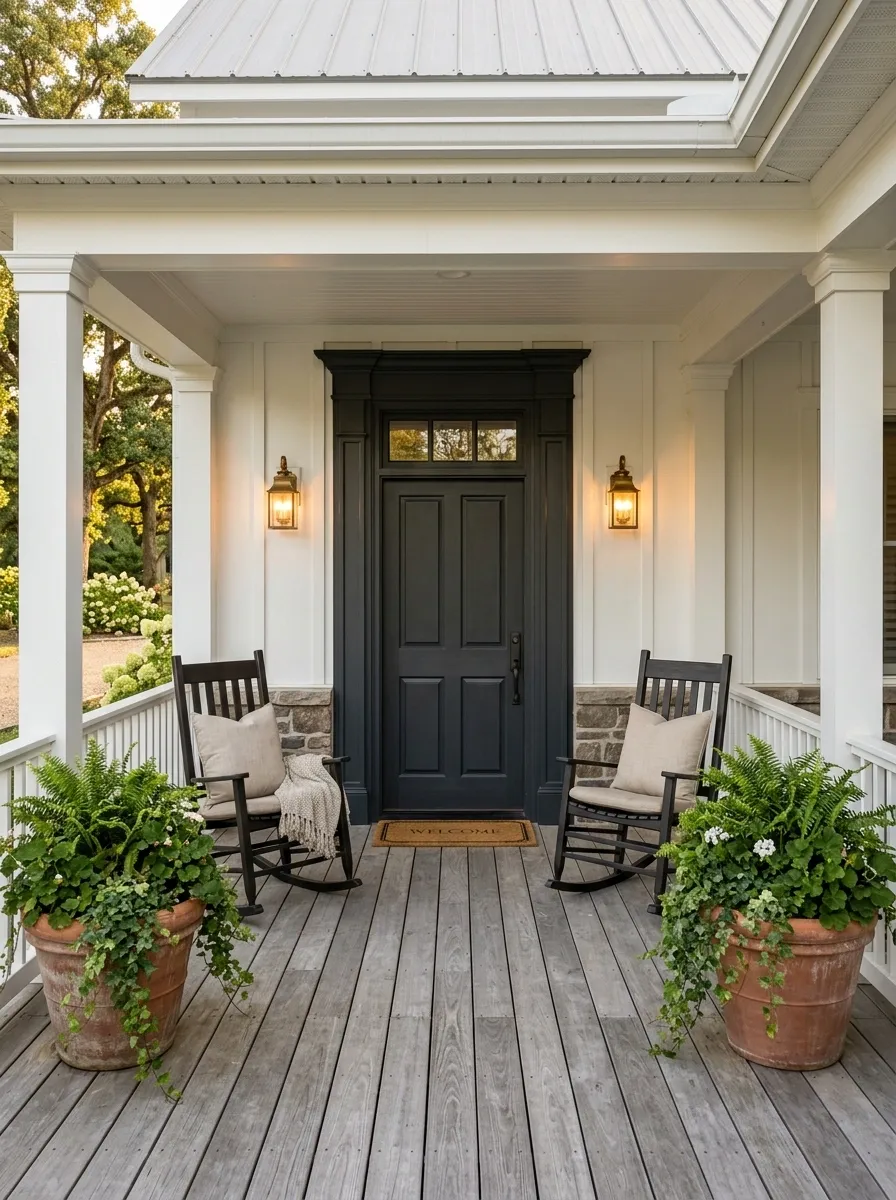 Use symmetry to make a wide front porch feel intentional