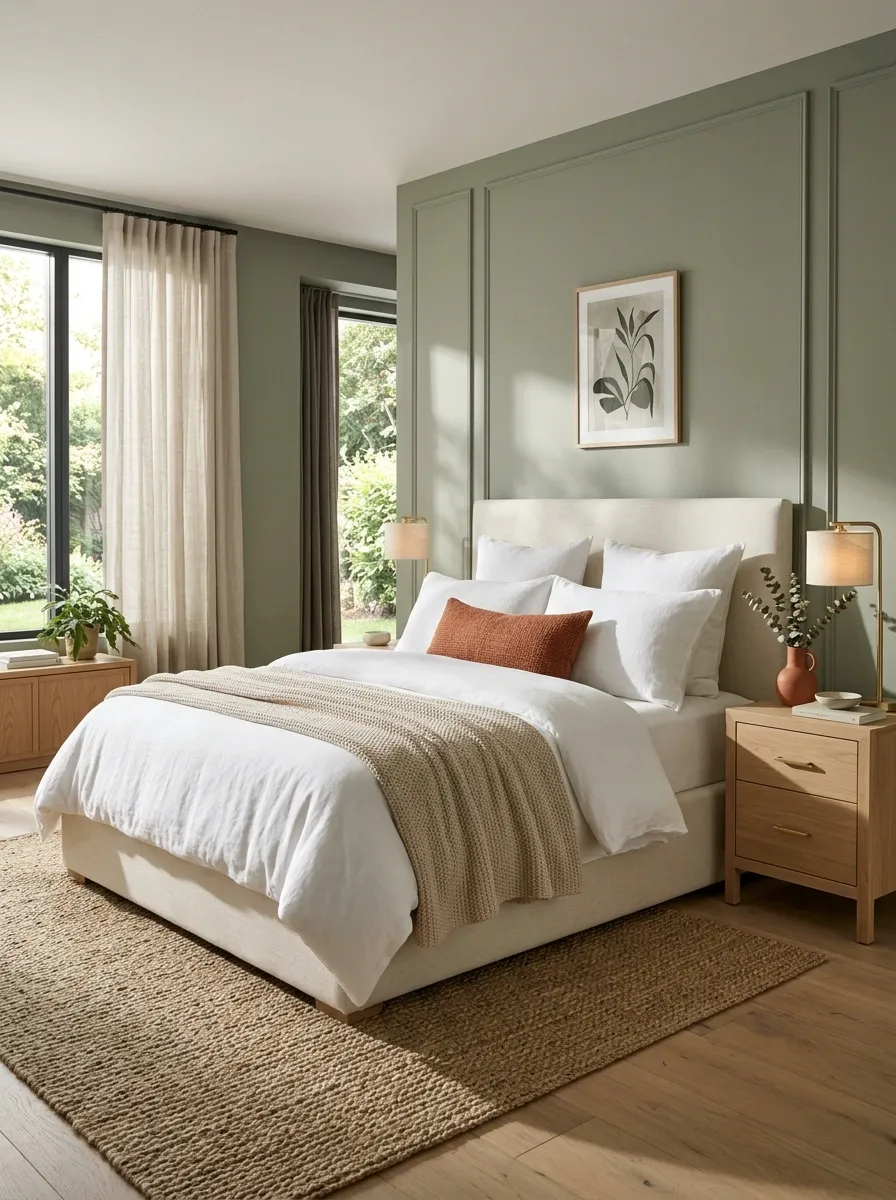 Use Terracotta Sparingly Against Muted Sage