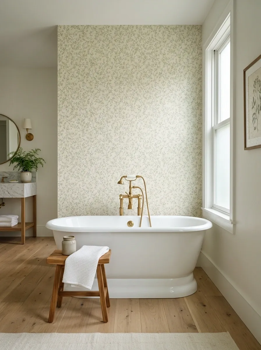 Use Wallpaper on a Protected Tub Wall