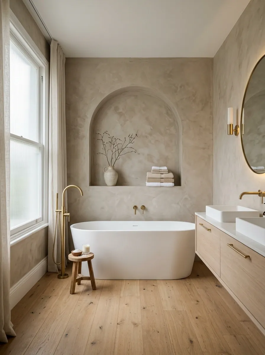 Use Warm Stone or Plaster-Look Texture