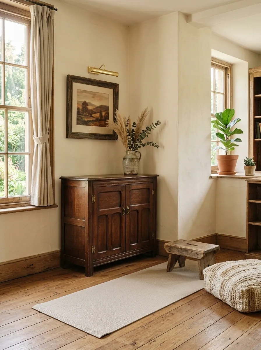 Vintage-Inspired Yoga Corner