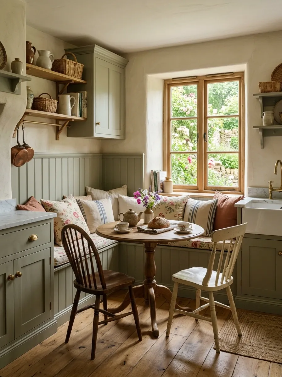 Vintage Kitchen With a Built-In Breakfast Nook