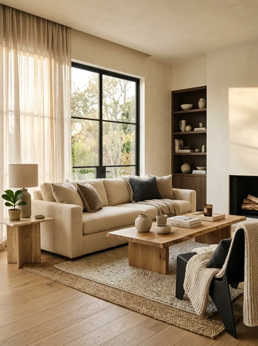 Warm a Cold Room With Material Contrast, Not More Decor