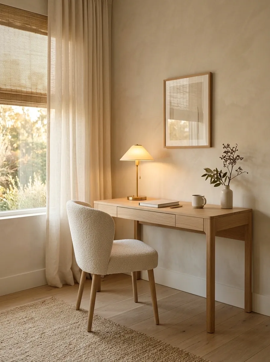 Warm Beige Office With Layered Texture