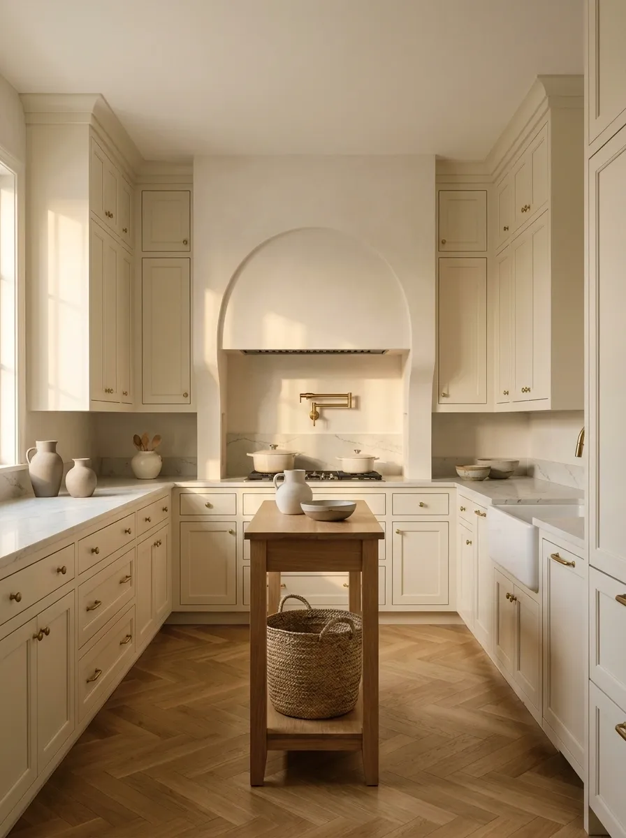 Warm Transitional Kitchen With Arched Details