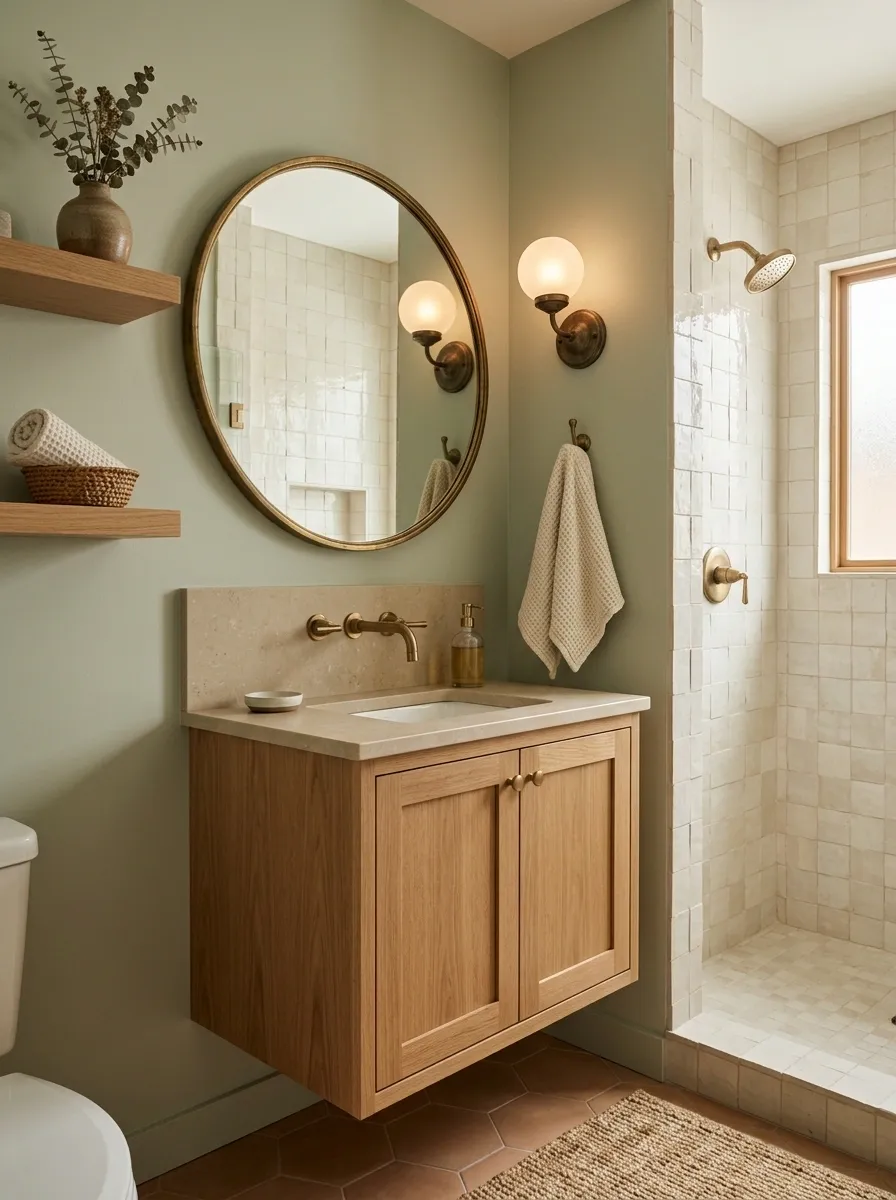 Warm Up Cold Tile With Brass or Aged Metal