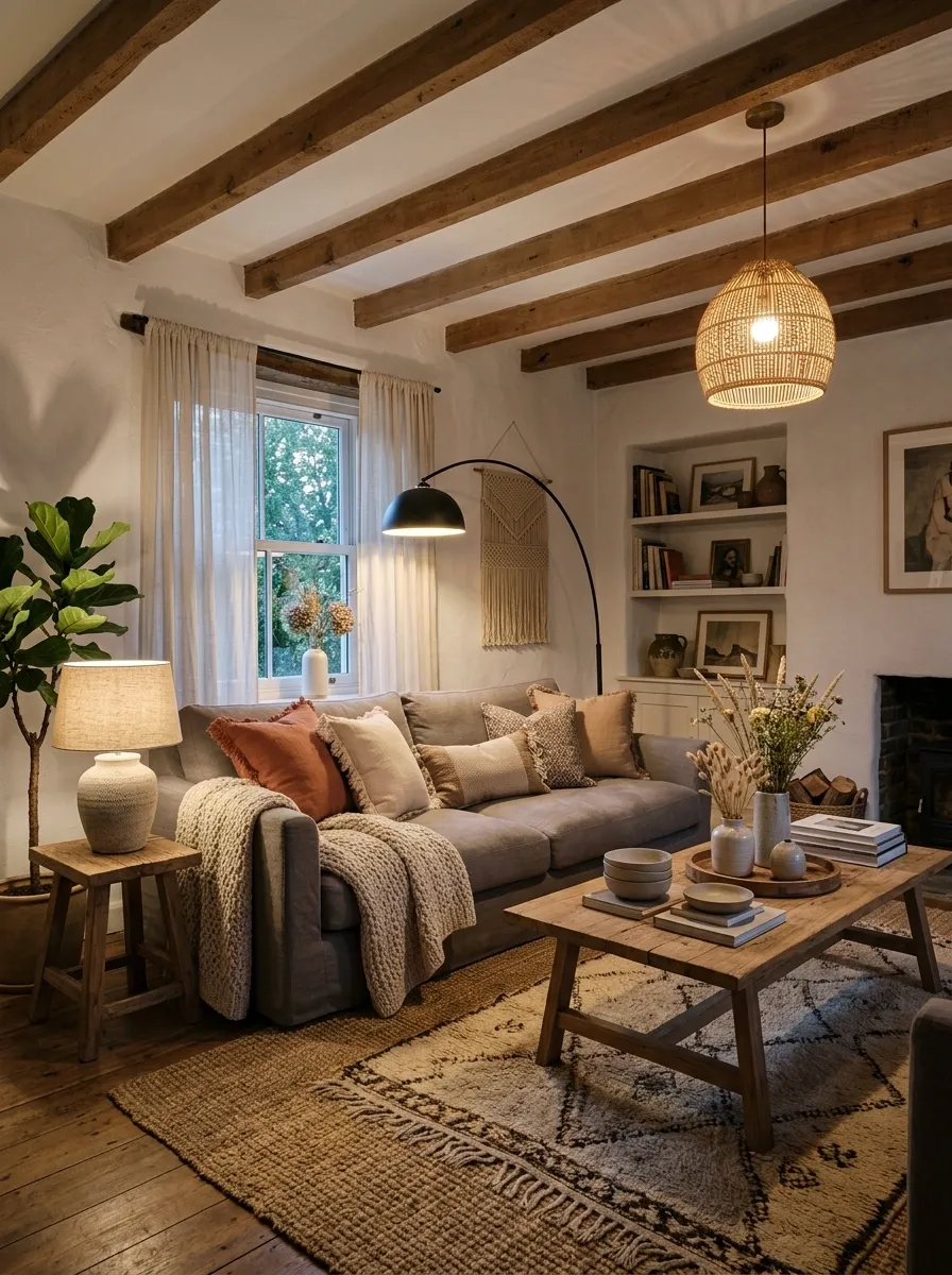 Warm Up Grey Furniture With Low, Layered Lighting