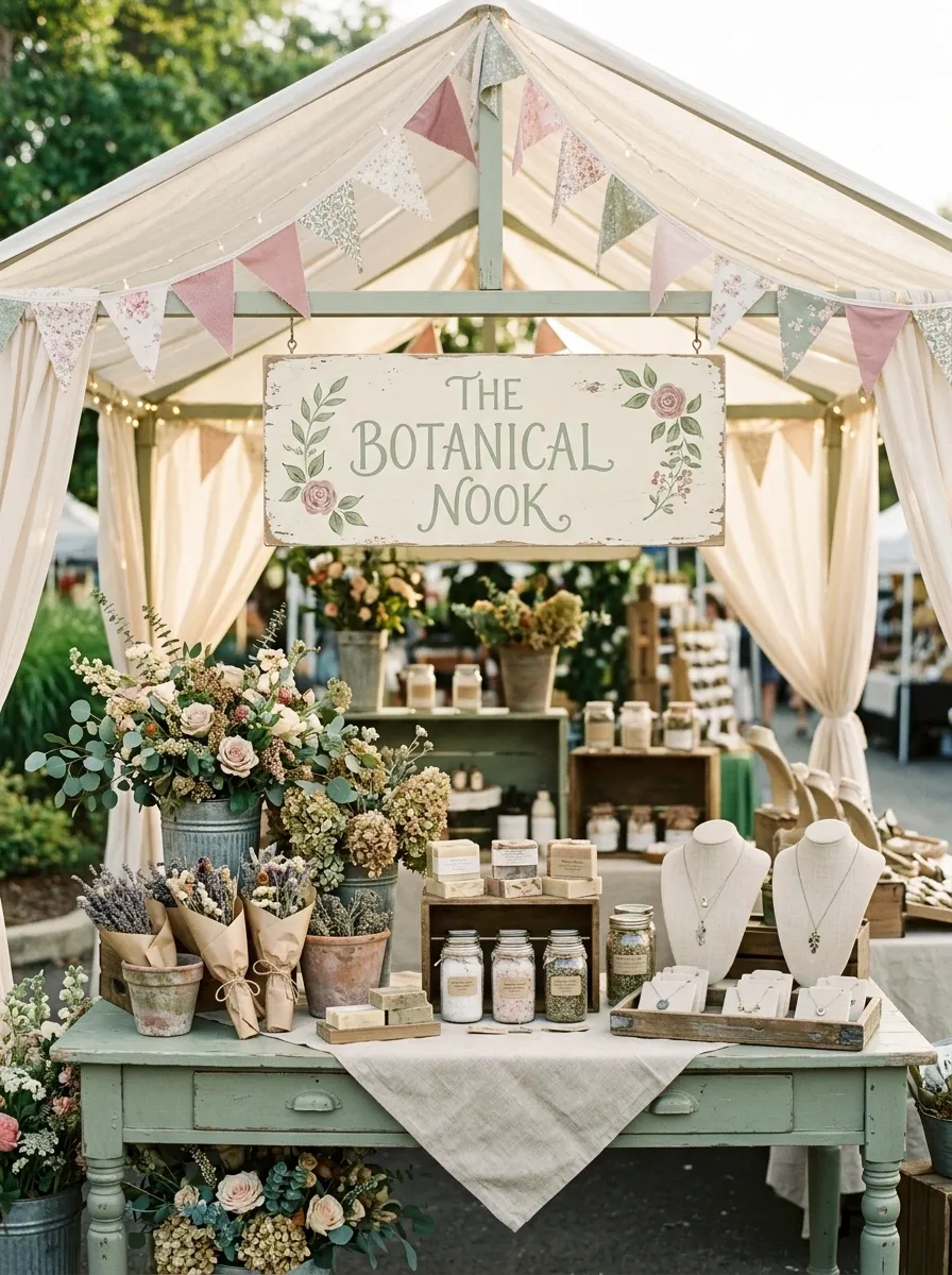 Whimsical Garden Party Booth With Canopy and Bunting
