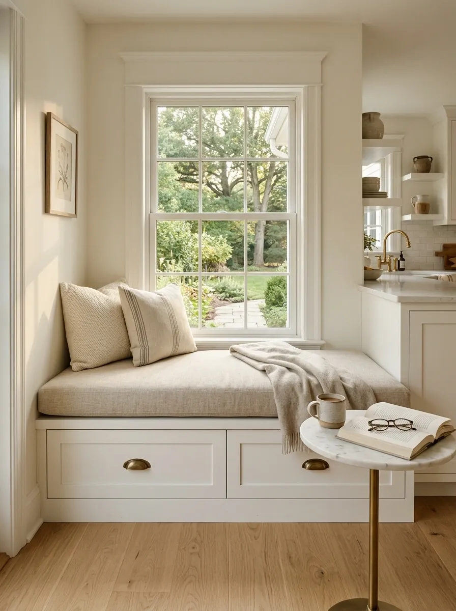 Window Corner With a Low Reading Bench