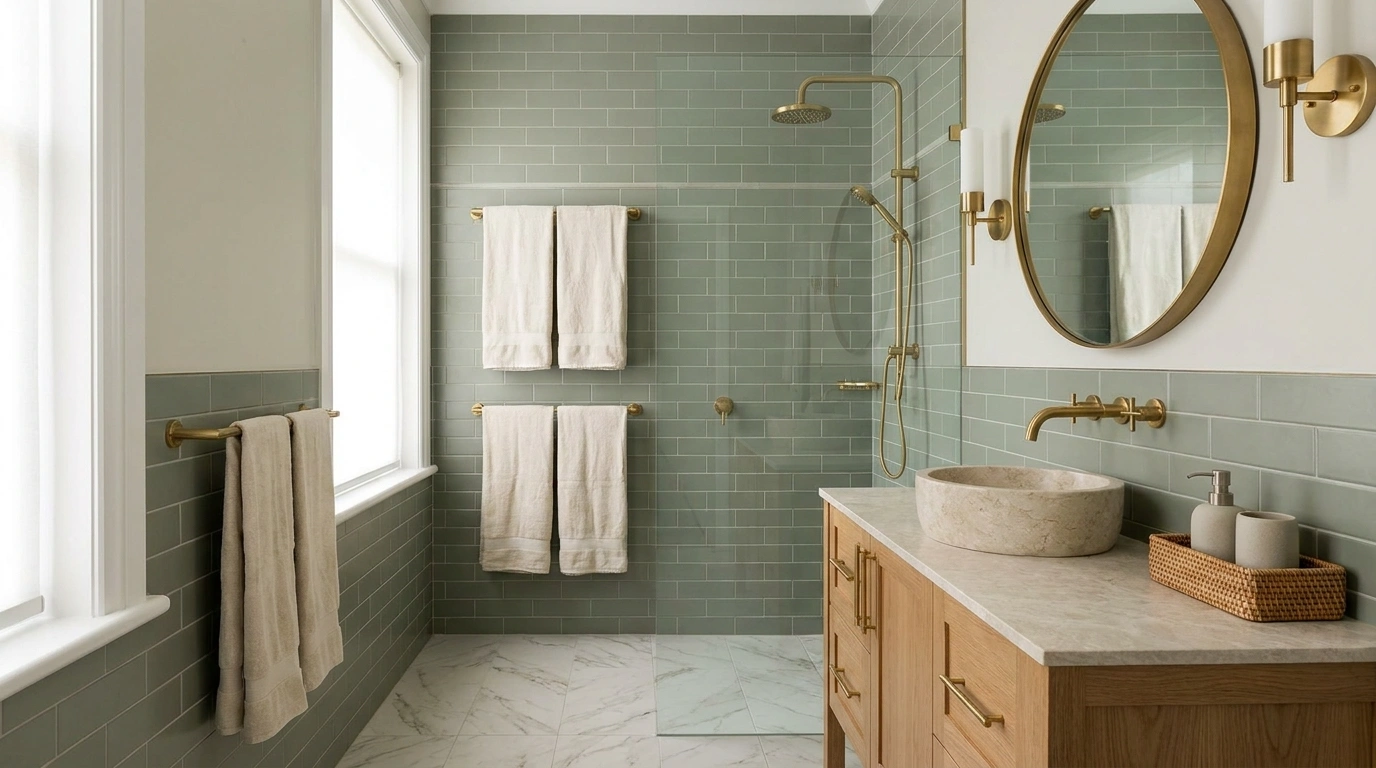 How to Style a Bathroom With Brass Fixtures for a Warm, Expensive Look