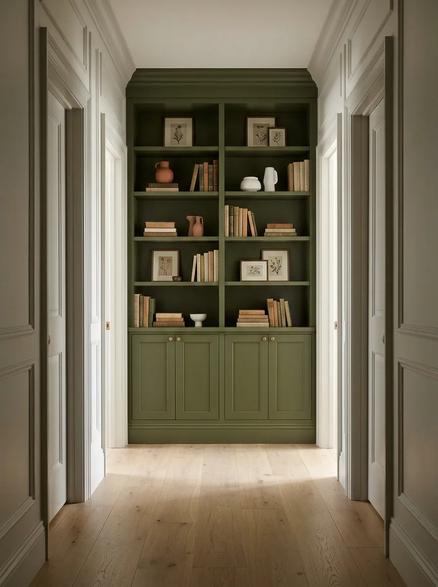 A Built-In Bookcase at the End of the Hall