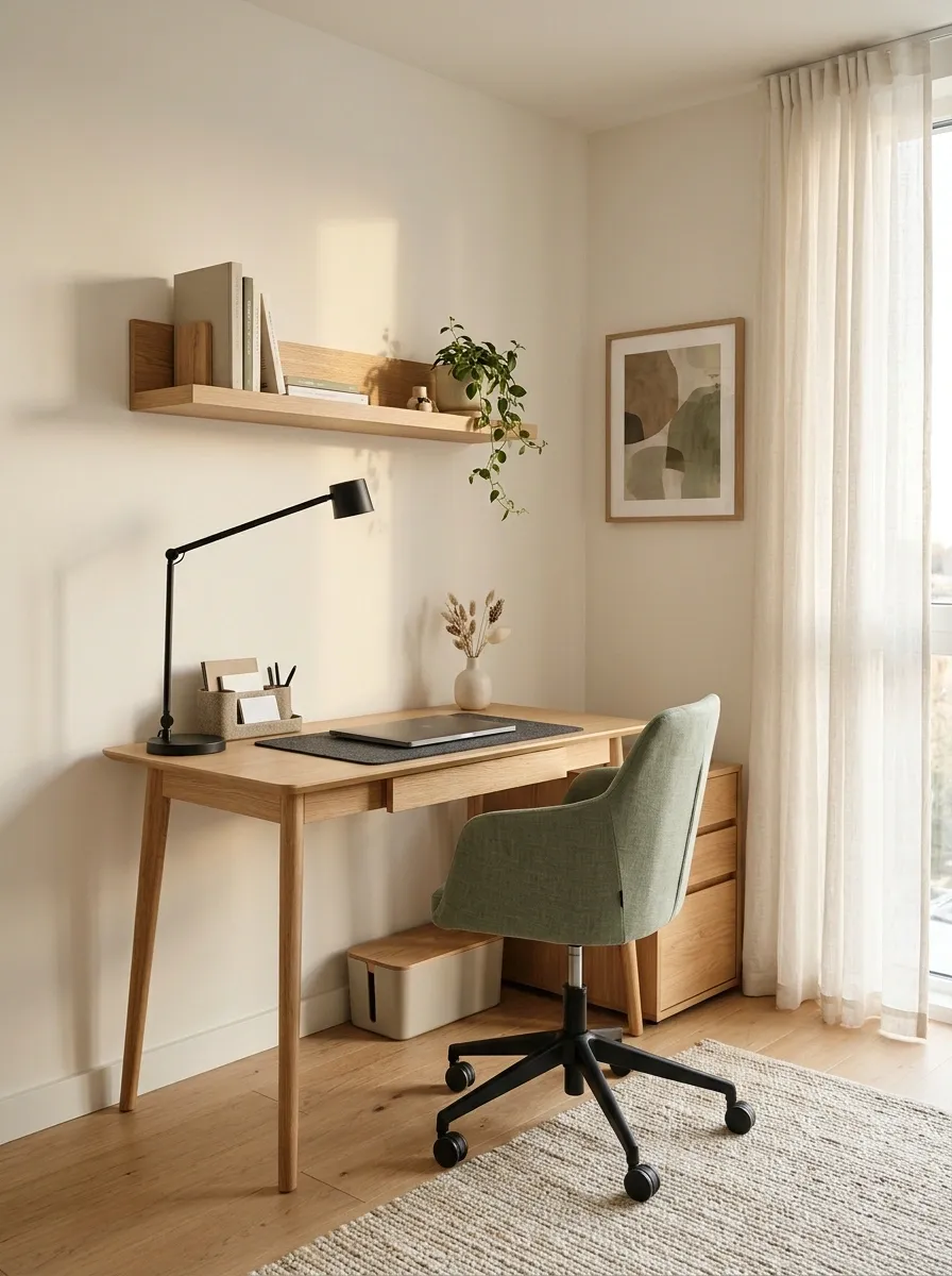 A Compact Home Office With a Defined Work Zone
