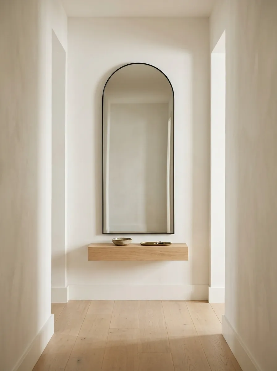 A Full-Length Mirror With a Slim Floating Shelf