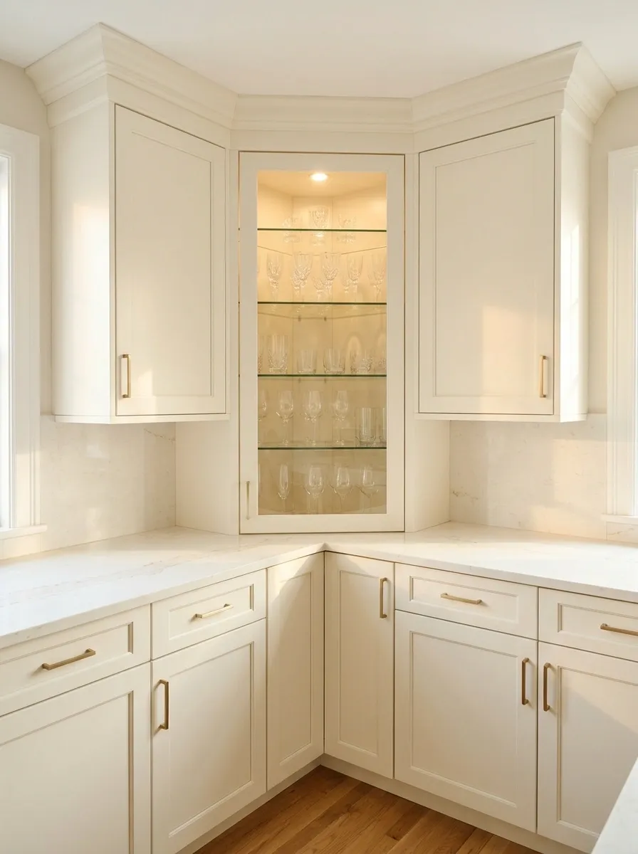 A Shallow Corner Wall Cabinet for Glassware