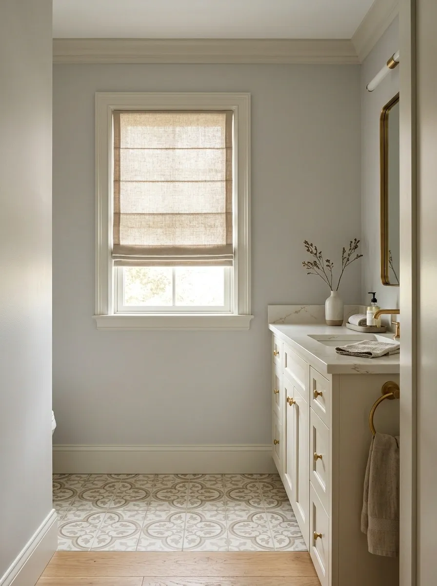 A Small Window With a Tailored Roman Shade