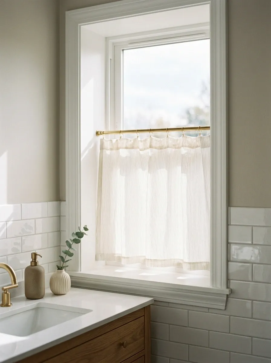 A Tension-Mounted Café Curtain for Renters