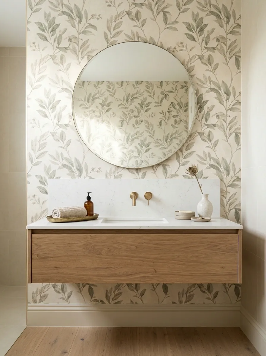 Add Patterned Wallpaper Without Overwhelming the Brass