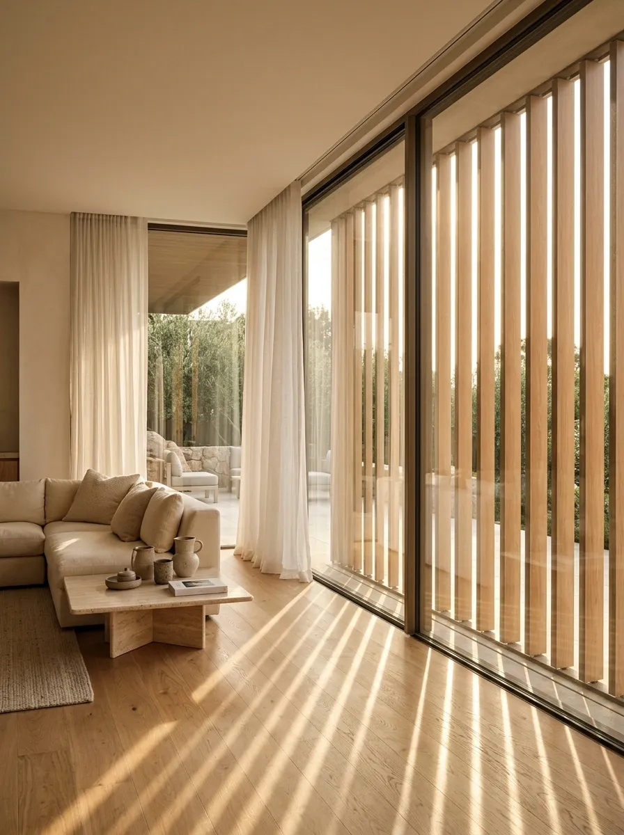 Adjustable Exterior Timber-Look Louvers