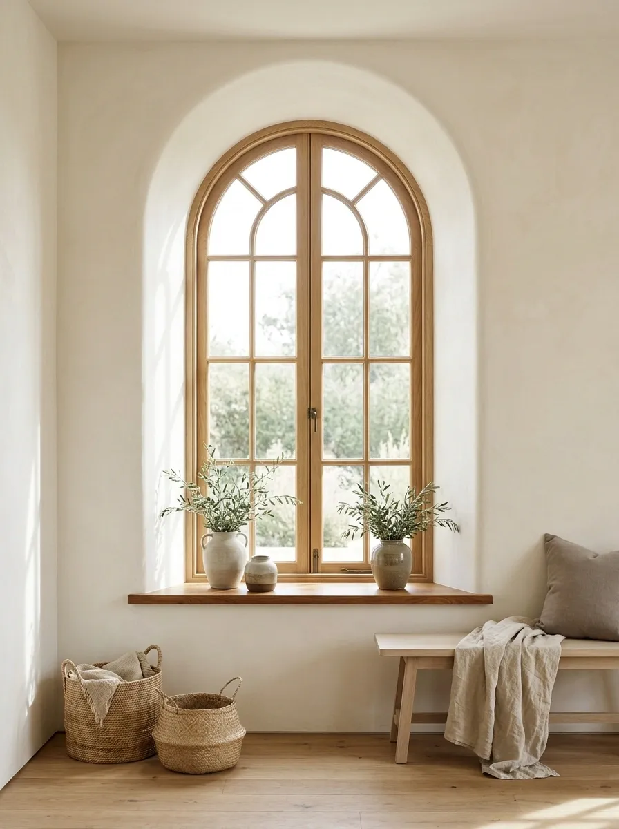 Arched Window With Understated Symmetrical Styling