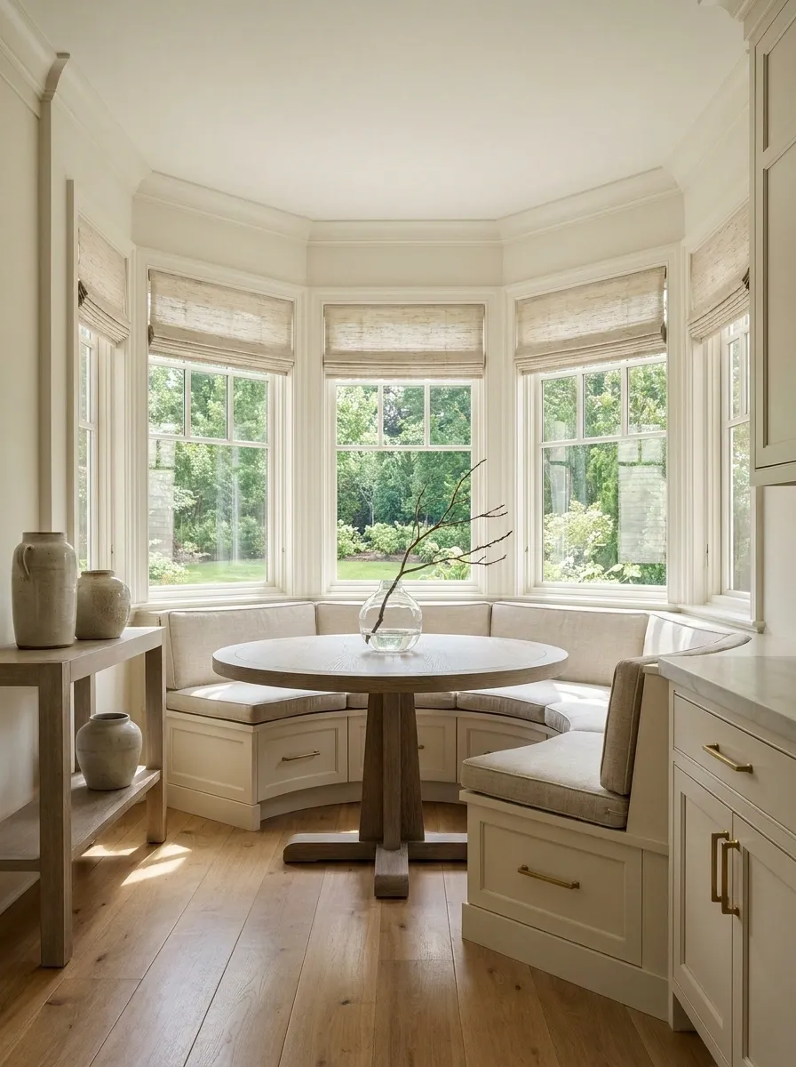 Banquette Built Into a Kitchen Bay Window