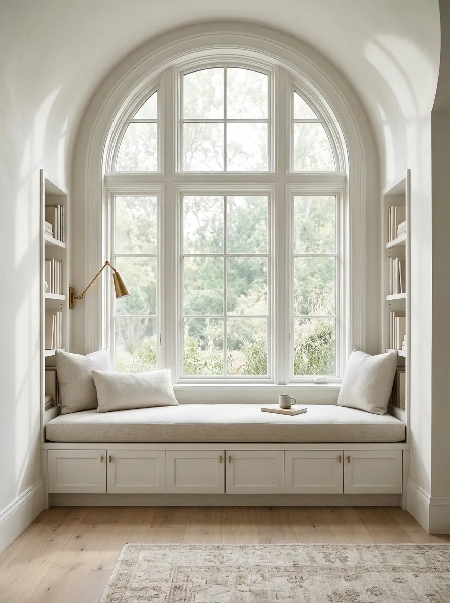 Bare Arch Above a Built-In Reading Seat