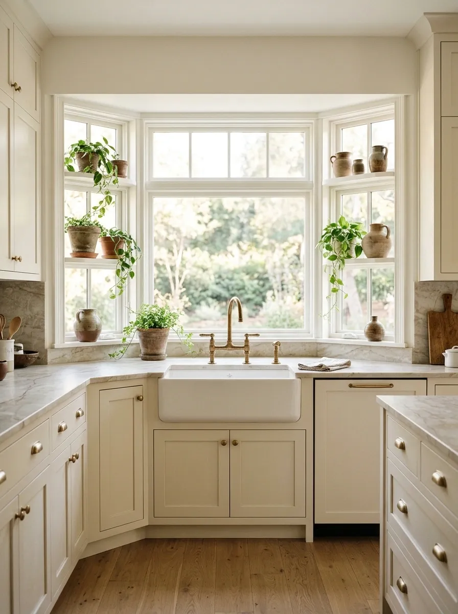 Bay Window Kitchen With an Expanded Sink Area