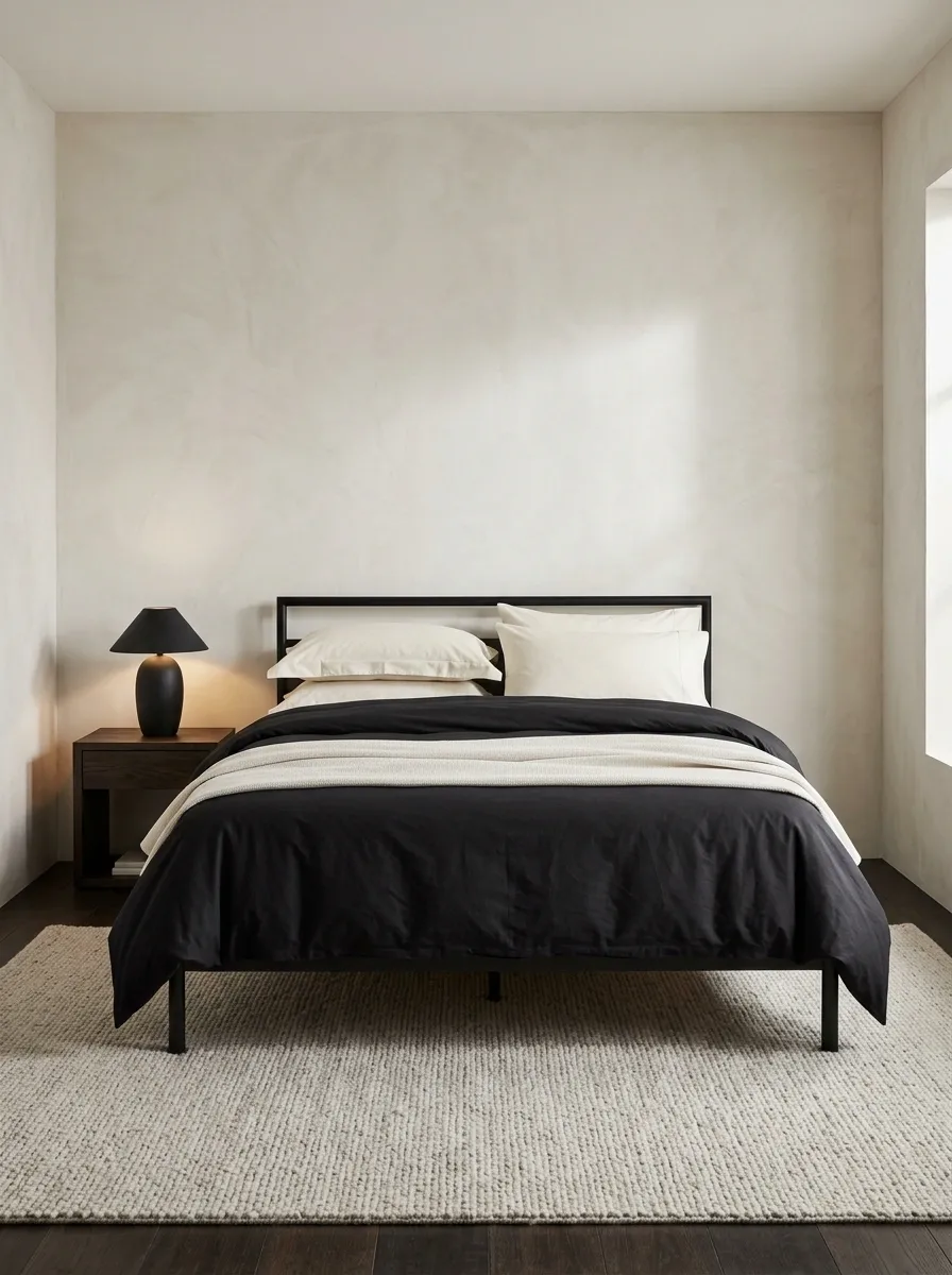 Black and Ivory Bedding With Graphic Contrast