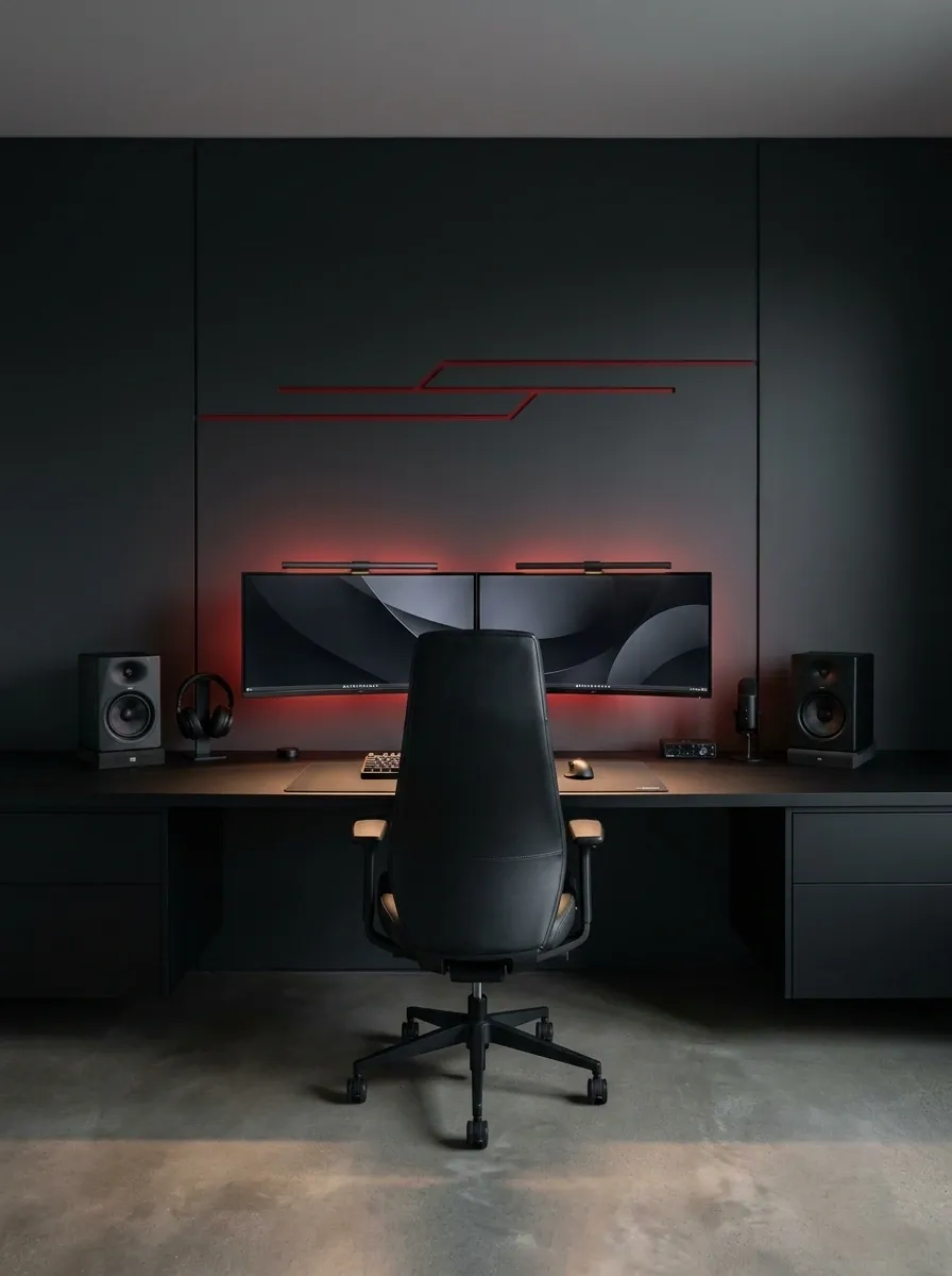 Black and Red Competitive Gaming Room