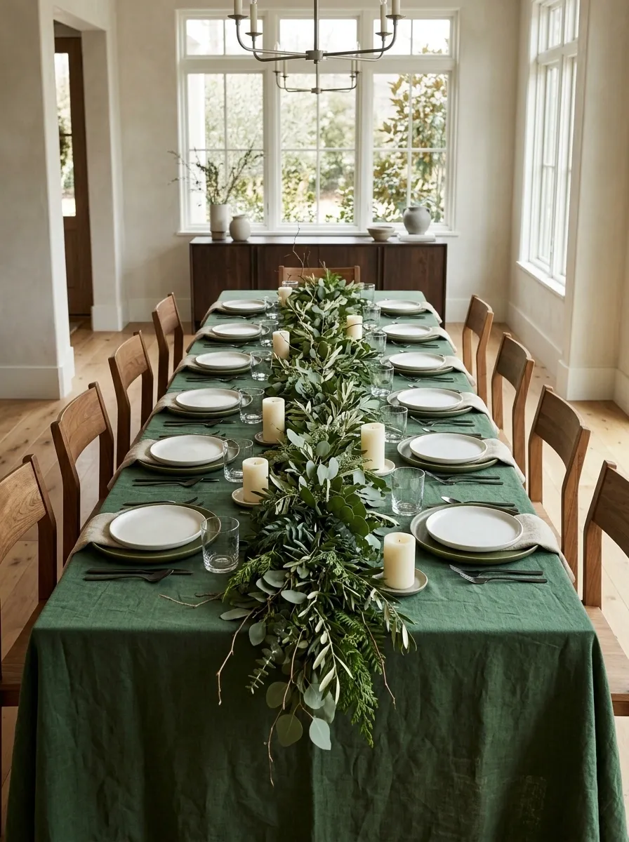 Botanical Green-on-Green Table With Layered Foliage