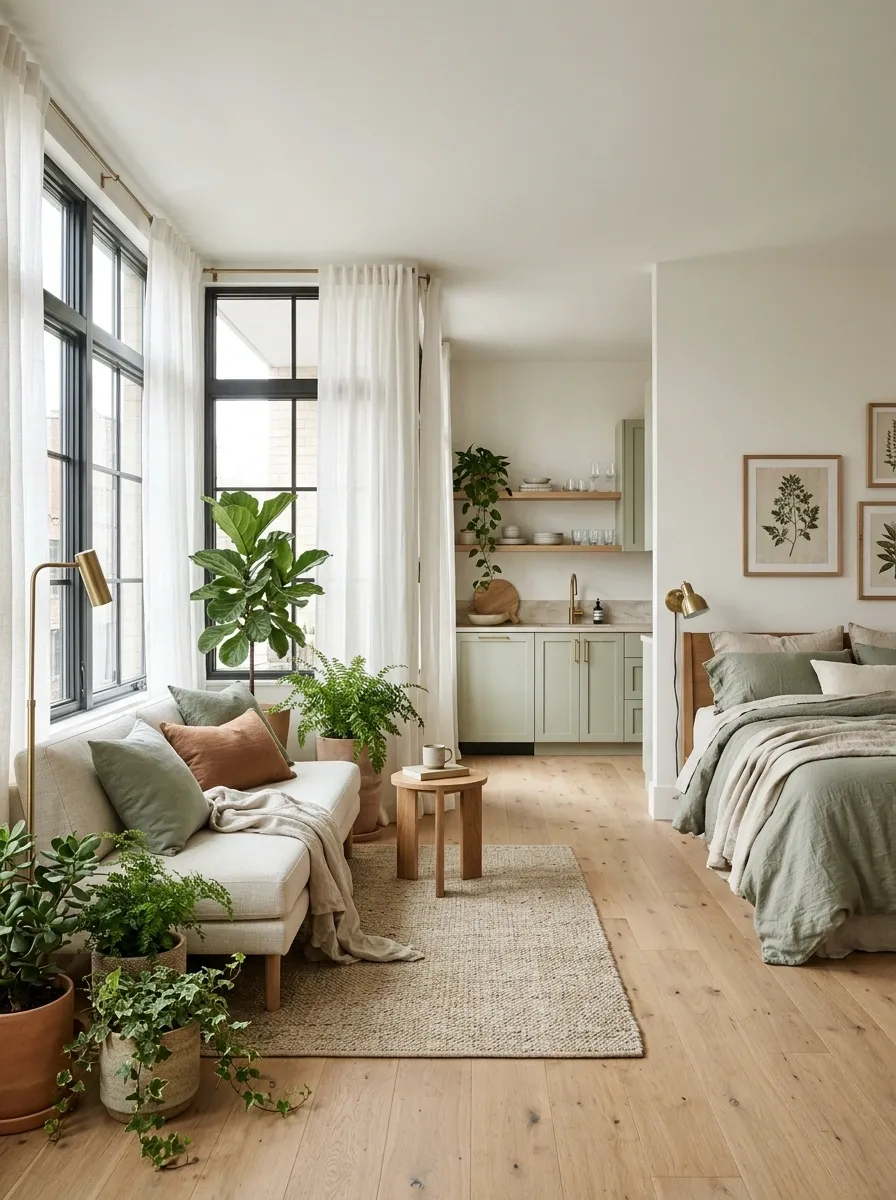 Botanical Studio With a Conservatory-Like Living Corner