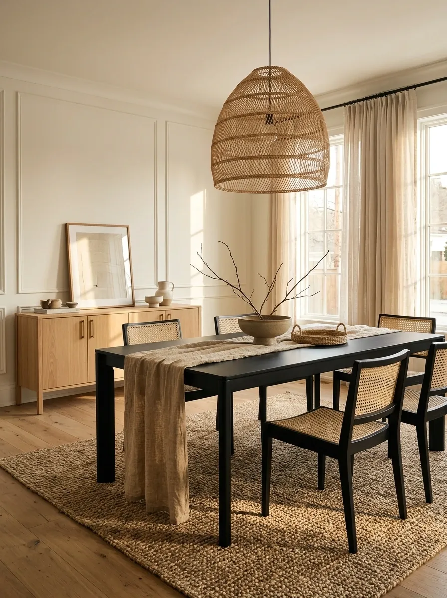 Bring in Natural Woven Materials Before the Room Gets Too Serious