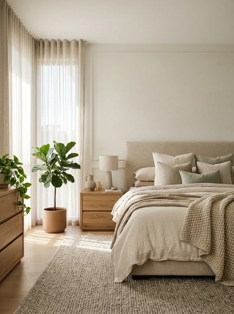 Bring Nature Into the Bedroom With Plants and Earthy Textures