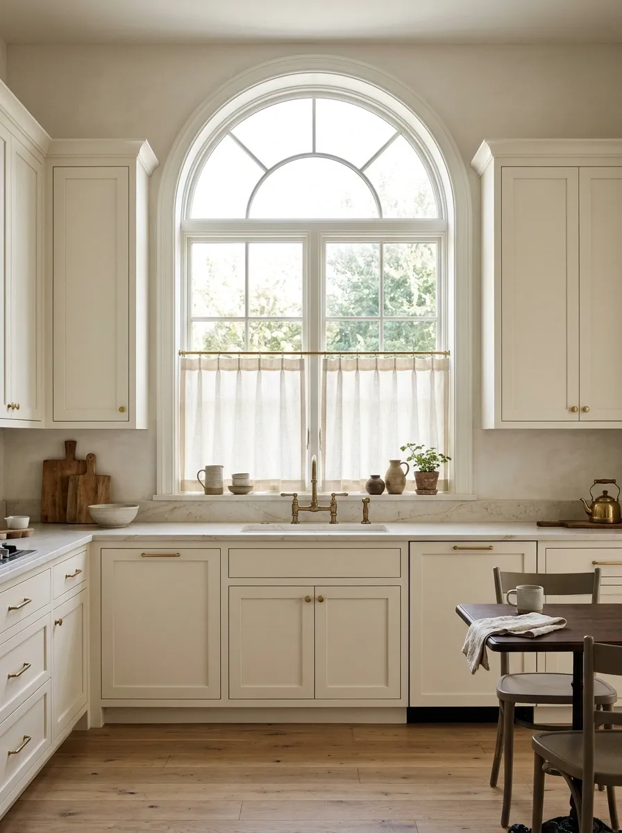 Café Curtain Across a Kitchen Arch