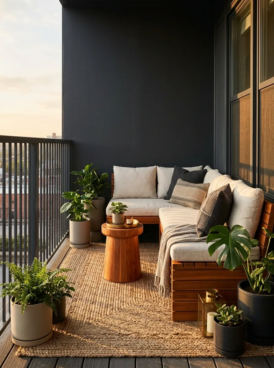 Charcoal and Cedar Contemporary Balcony